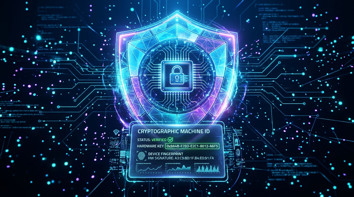 Cryptographic Hardware-Locked Machine ID Licensing