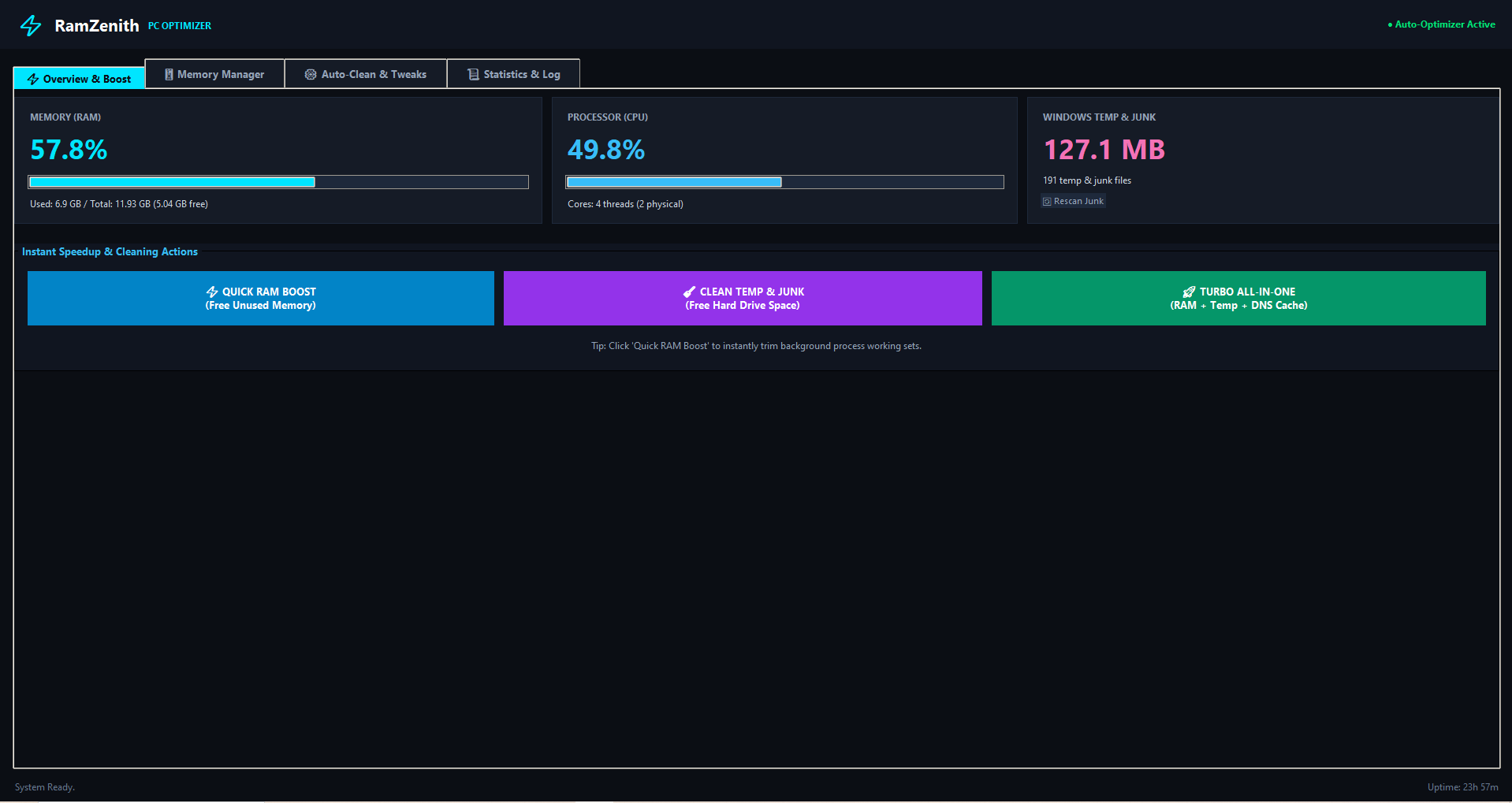 RamZenith Control Dashboard